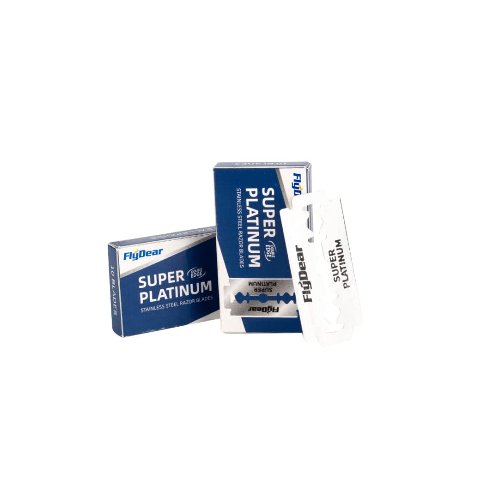 100 Count Double Edge Razor Blades - Men's Safety Razor Blades for Shaving - Platinum Stainless Steel Double Razor