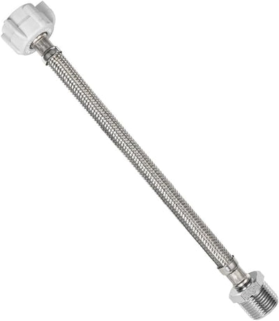 8 Inch Flexible Toilet Connector Extension, 7/8 female x 7/8 male Hose Adapter, Stainless Steel Braided Hose to