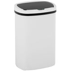 13 Gallon Touchless Trash Can, White, PP Plastic