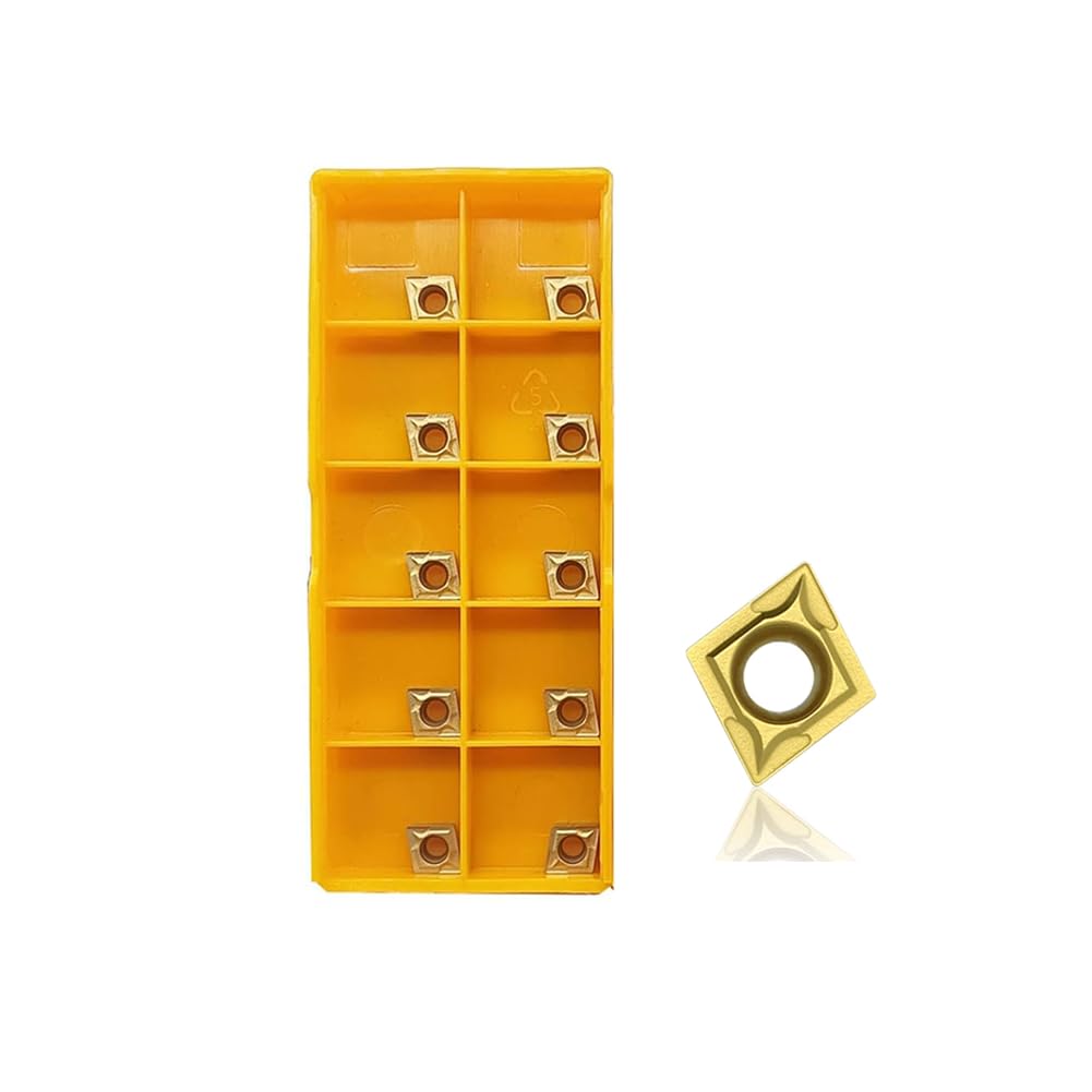 50PCS CCMT21.51 CCMT060204 Carbide Turning Inserts,CCMT Insert Insert Mutilayer Coated Lathe Replacement Inserts for Lathe Turning Tool Holder Boring Bar Inserts
