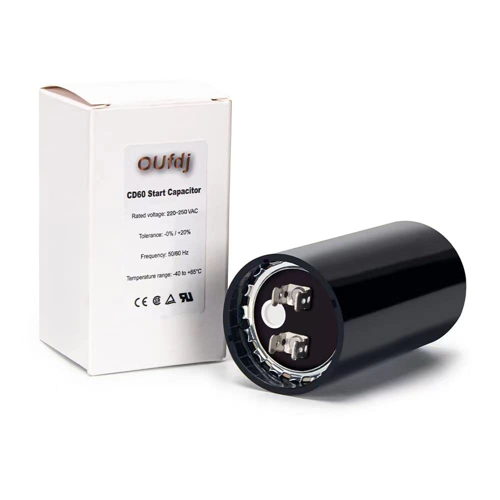 216-259 uf/MFD 220-250 VAC Round Start Capacitor ±20% 50/60 Hz CD60 Round Motor Well Pump Start Capacitor