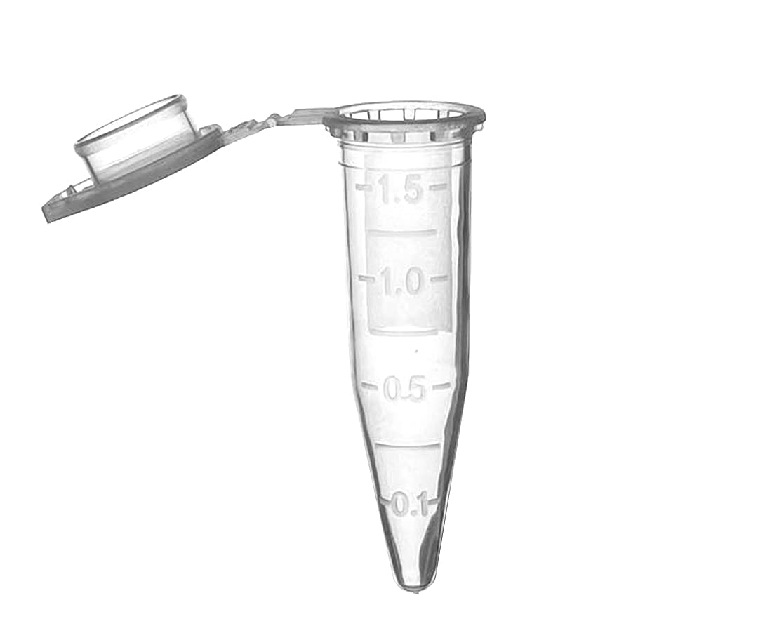 500 PCS Polypropylene Graduated Microcentrifuge Tubes with Snap Cap, 1.5ML Micro Test Tubes Clear Conical Microtube