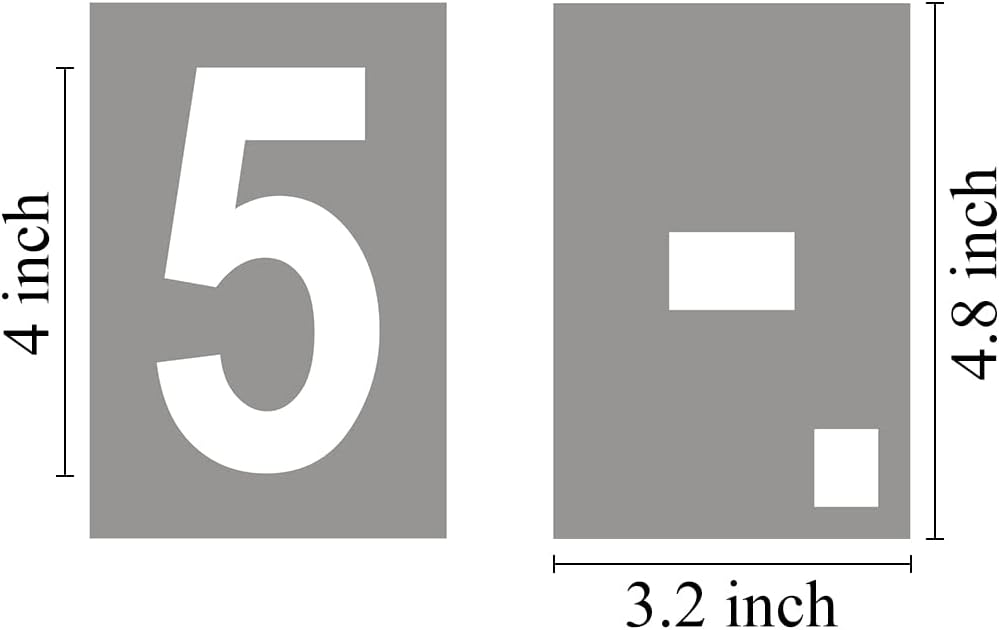 4 Inch Large Number Stencils for Painting - 11 Pack Number Stencil Templates for Curb Address, Cakes, Cookies