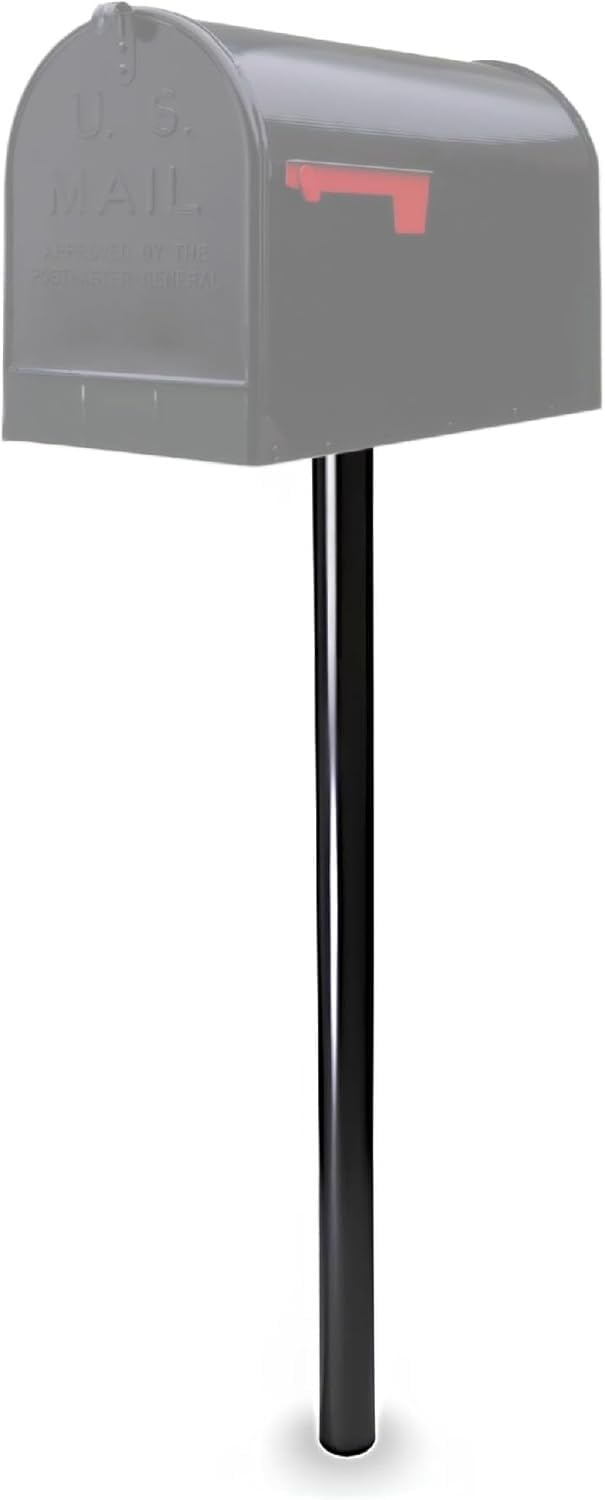 In-Ground Mailbox Post, 51" Heavy-Duty Galvanized Steel Stand for Large & T2 Mailboxes, Rust-Proof Powder Coated