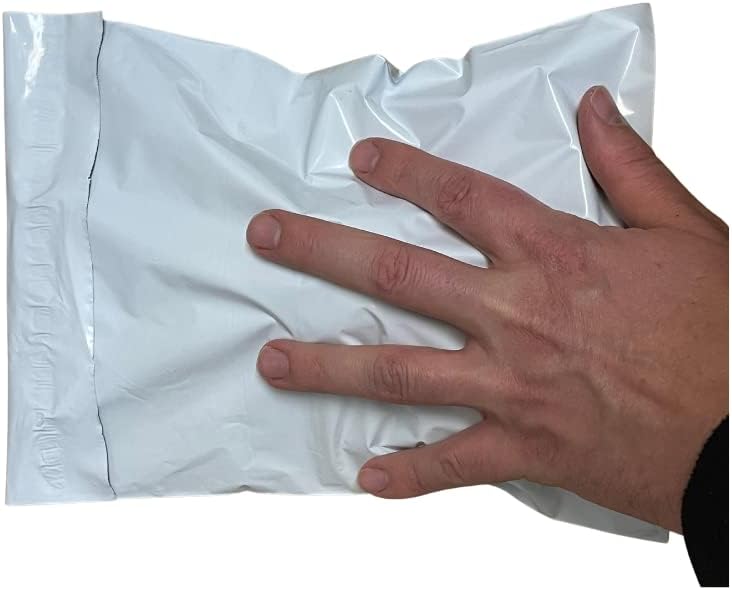 Poly Mailers 7.5 X 10.5 Plastic Durable Shipping Bags for Small Business or Personal Use - 10 White Self Adhesive