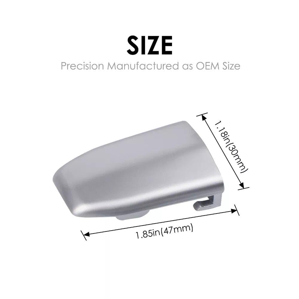 2 x Front Door Handle Lock Cylinder Cover Compatible with 2015-2019 Cadillac Escalade Chrome