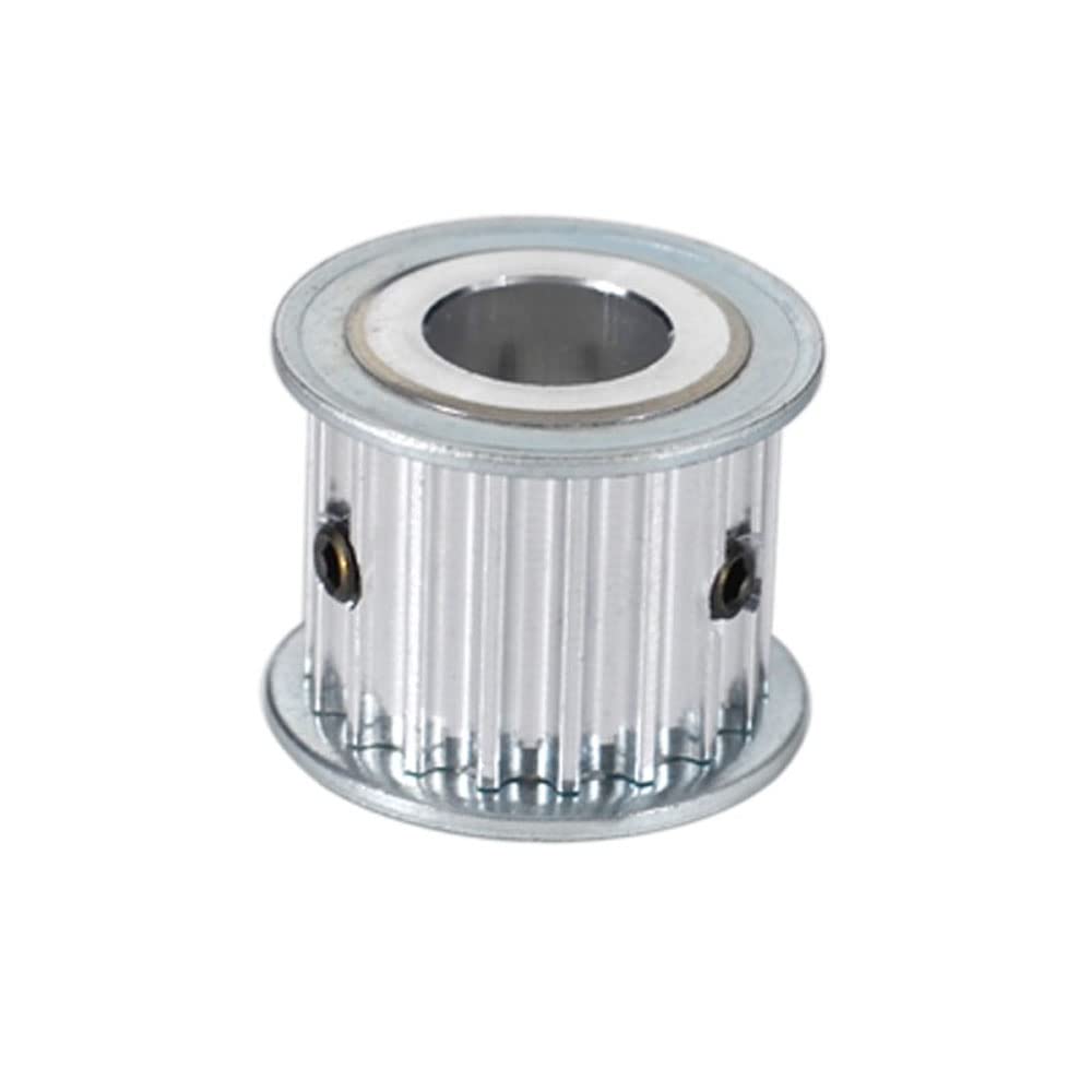 5M 19T Timing Pulley 5mm Pitch 6.35mm Bore 16mm Tooth Width Aluminum Synchronous Wheel Without Step for 15mm Width Belt (5M 19T; Tooth Width:16mm, bore:6.35mm, 1)