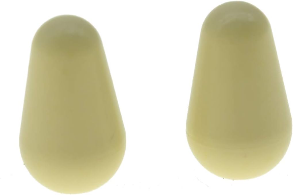 KAISH 2pcs Guitar 5 Way Pickup Selector Switch Tip Switch Cap Switch Knob for USA Stratocaster/Strat Aged White