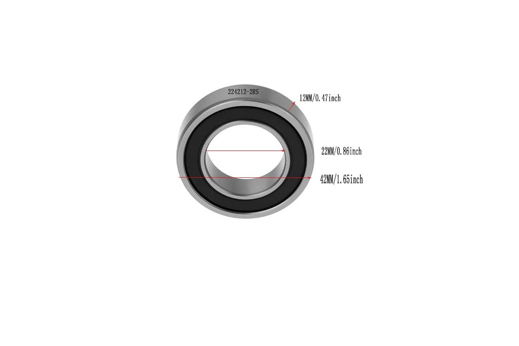 4-Pack 224212-2RS Double Rubber Sealed deep Groove Ball Bearings, 22MM x42MM x12MM, pre-Lubricated, Stable Performance, and Cost-Effective Ball Bearings