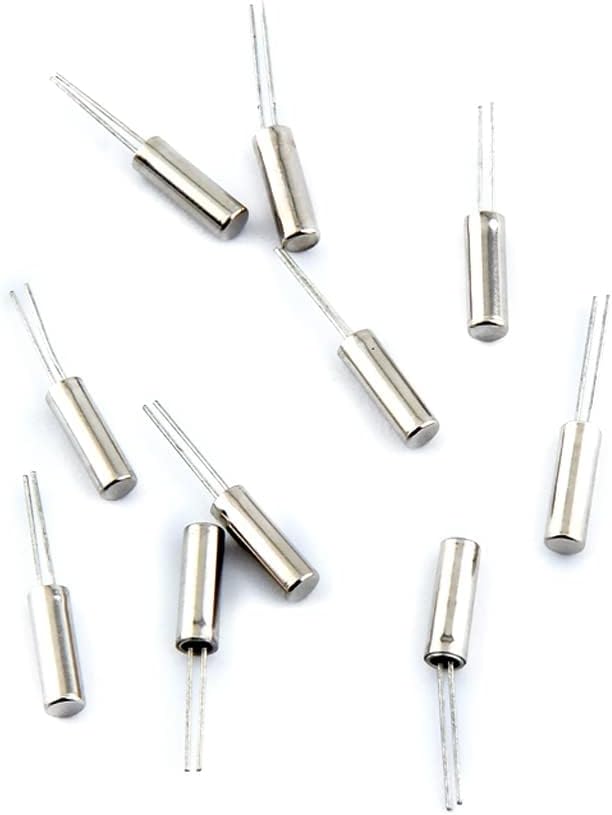 10Pcs Silver Clock Crystal (32768HZ) 32.768KHZ Crystal Oscillator Passive Components (3 * 8mm)