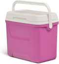 28 QT Pink Insulated Hard Cooler, Portable Leak-Proof Ice Chest with Elevated Bottom & Swing-Up Handle, Lightweight
