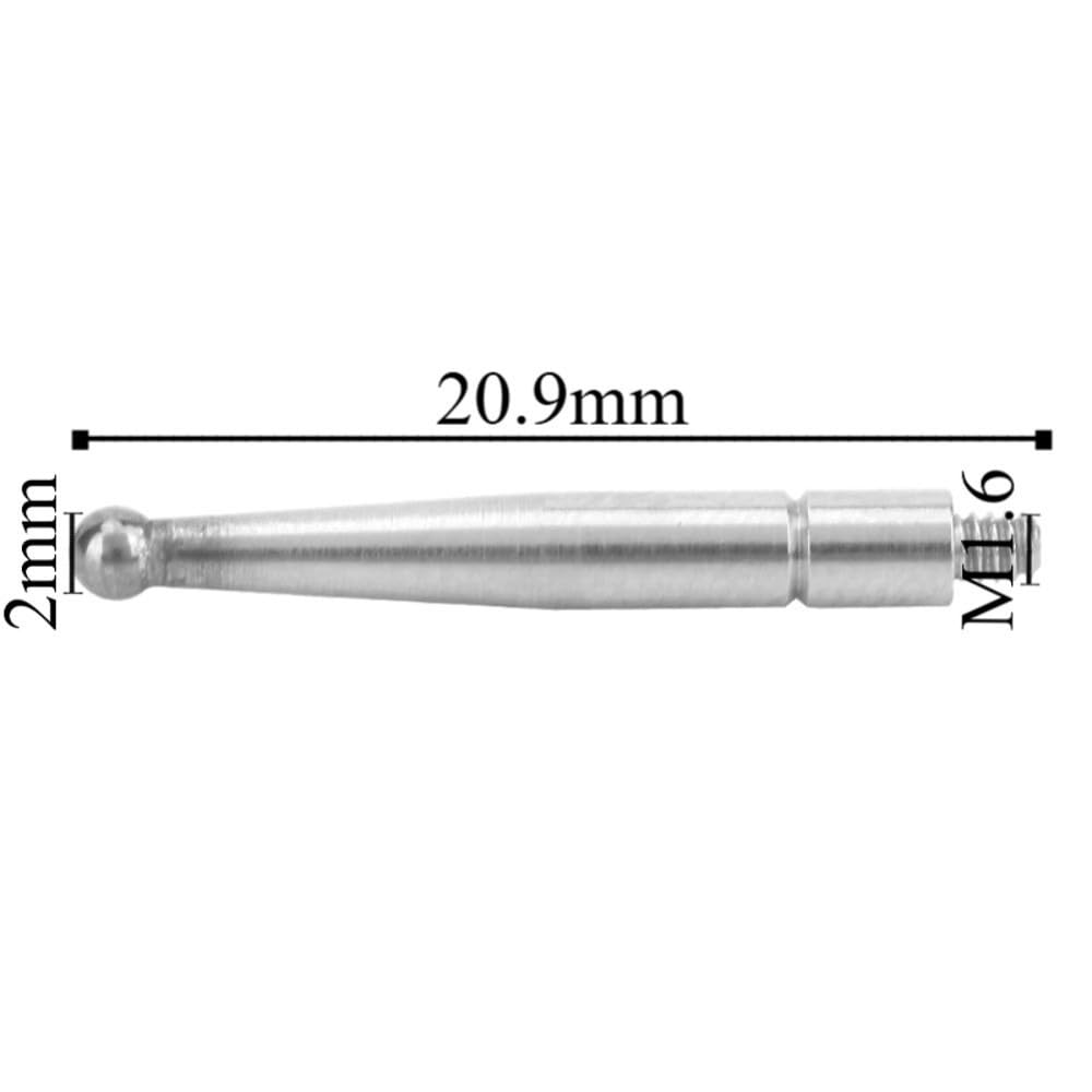 Indicator Tips - Tungsten Steel Ruby Probe 0.08" Tip M1.6 Thread, Precision Measuring Gauge Tool for Lever Indicators 312b-2(Tungsten Steel Hands)