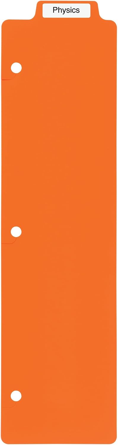 Snap-in Bookmark Plastic Dividers for 3 Ring Binders, 5-Tab Set, Multicolor with White Labels, 1 Set (24908)