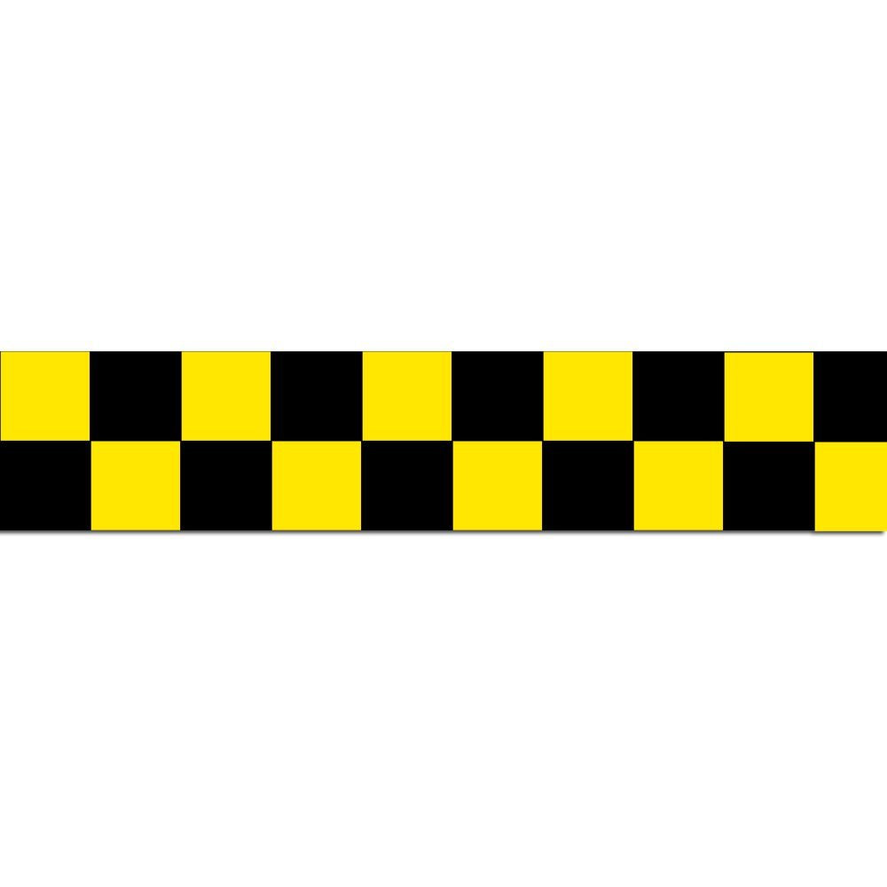 Manufacturing Checkerboard Race Pattern Laminated Safety Tape, 1 Inch Square, Yellow and Black, Indoor and Outdoor