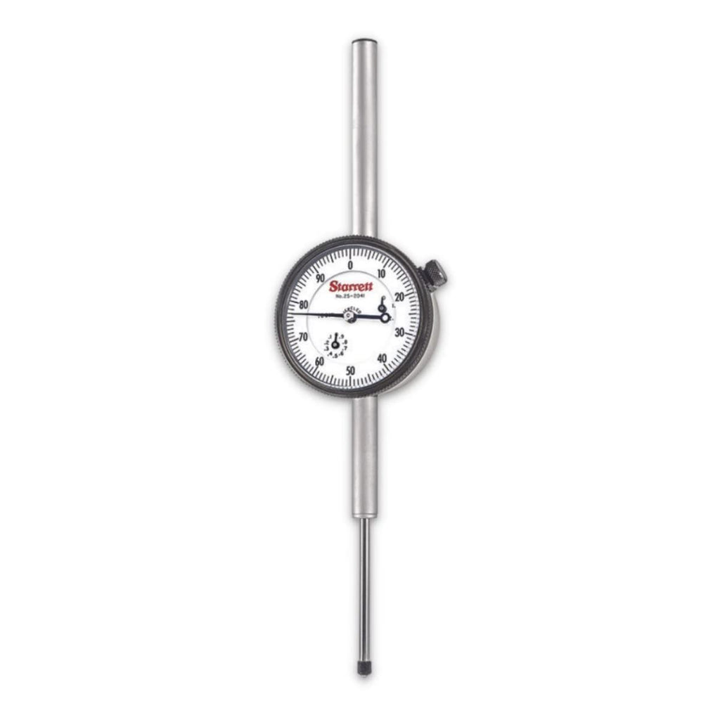 Starrett 25 Series Dial Indicator, 0-2.000" Range, .001" Graduation