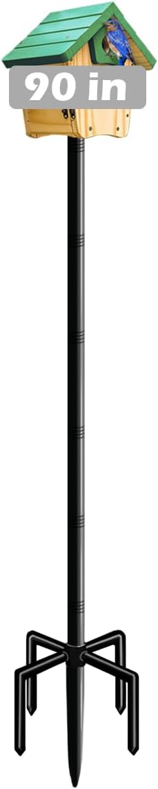 90 Inch Bird House Pole Mount Kit, Adjustable Heavy Duty Bird Feeder Pole for Outdoors, Universal Mounting Post Set