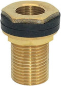 Solid Brass Bulkhead Fitting,2 Rubber Seal Washers, NPT Female to NPT Male Thread Water Tank Connector for Rain