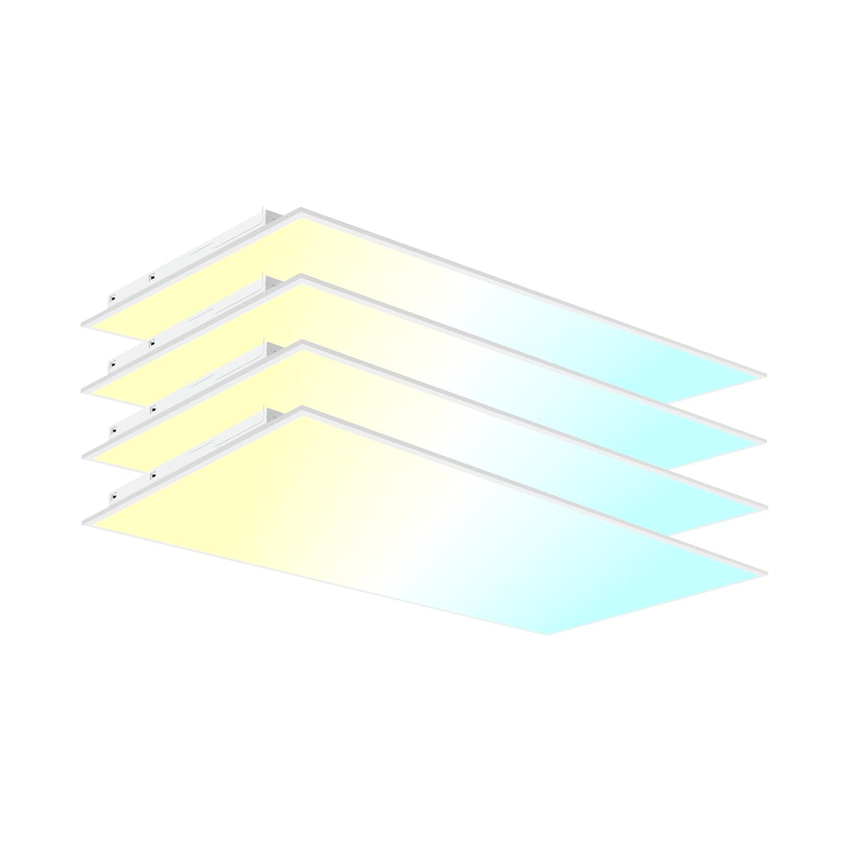 2x4 LED Flat Panel Light LED Drop Ceiling Light Fixture, 5 CCT 5000K Adjustable & 5 Wattage Selectable Recessed