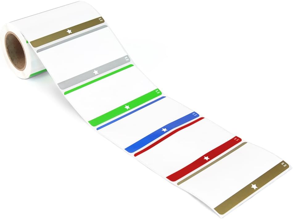 200 Removable Labels 2"x3.5", 5 Colors Freezer for Storage
