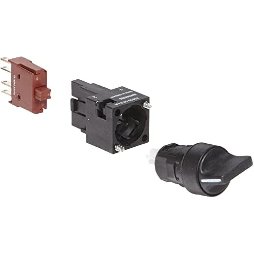 Siemens 3SB22 02-2AB01 Selector Swith Unit, 2 Positions, O-I Switching Sequence, Maintained Operation, 62 Degree Operating Angle, 1 NO Contact Type, Black