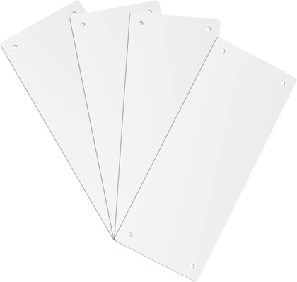 Blank Aluminum Sign - Sign Blanks - White - 9.84" Height, 3.94" Width, Aluminum - Pack of 4 (9.84 X 3.94inch, white)