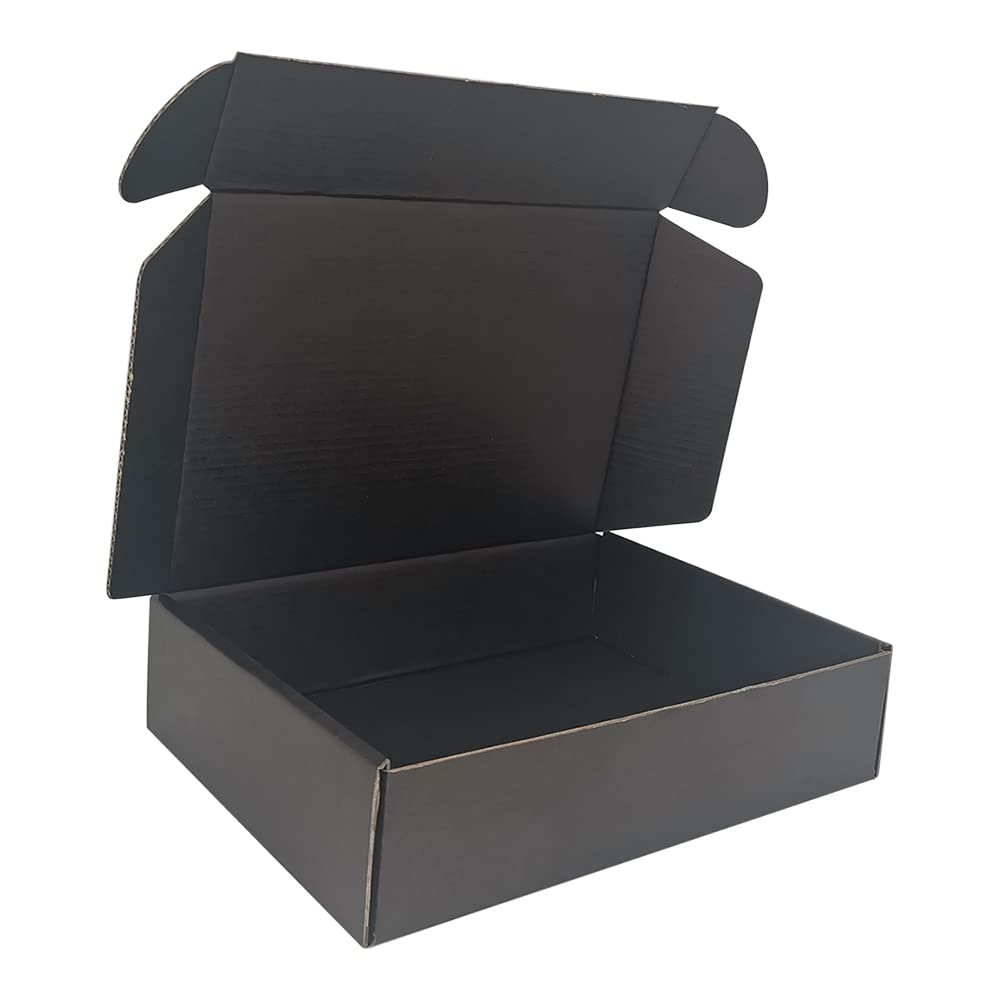 50 Pack 9x6x2'' Small Shipping Boxes, Corrugated Cardboard Mailers for Business, Black (CM962B)