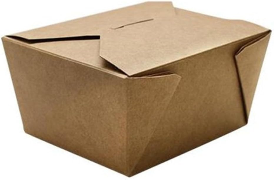 FP-FTG30K 30 fl.oz. 4.3" x 3.5" x 2.4" Fold-to-Go Box #1, Kraft (Pack of 450)