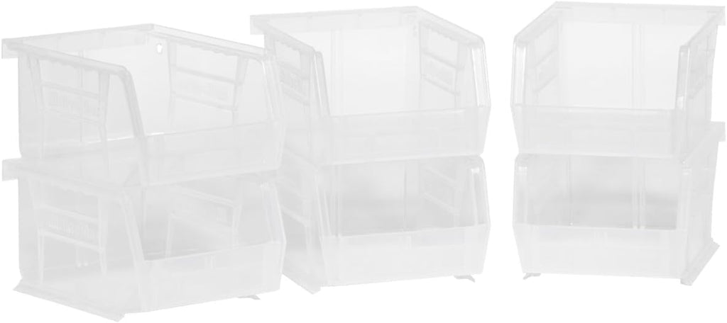 30210 AkroBins Plastic Storage Bins, 5"x4"x3", Clear, 6-Pack | Space-Saving Stackable Bins for Garage, Pantry, Craft