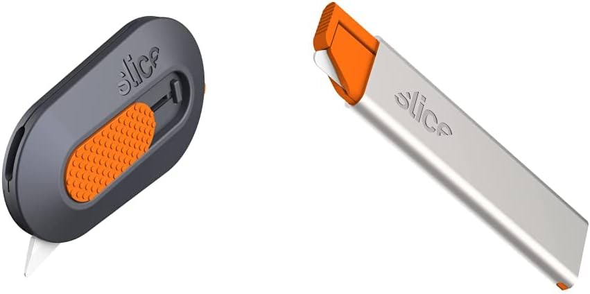 10515 Mini Box Cutter, Ceramic Blade Locks Into Position & Manual Carton Cutter 10585, 1 Pack