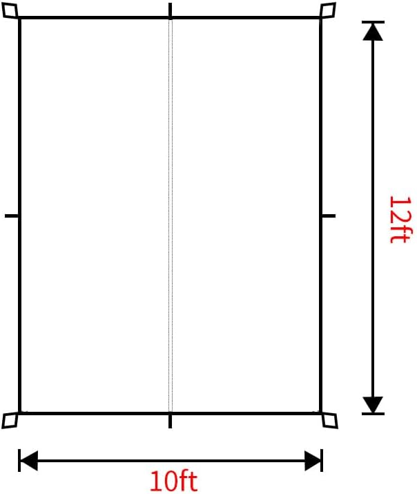 Rainfly Tarp for Hammock and Tent, 12x10ft Waterproof Lightweight Camping Accessories, Survival Gear