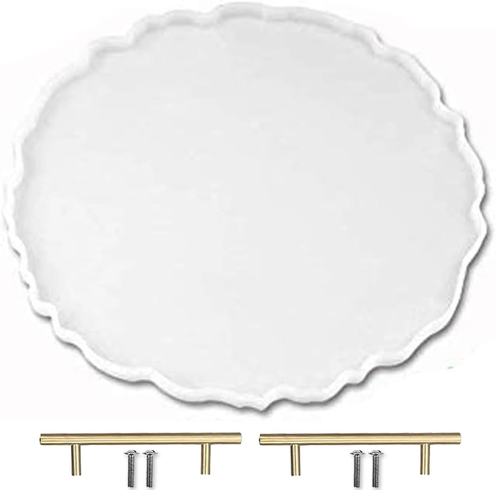 13 inches Large Silicone Tray Mold, Big Geode Silicone Mold for Resin, Irregular Shaped Round Resin Geode Tray Molds