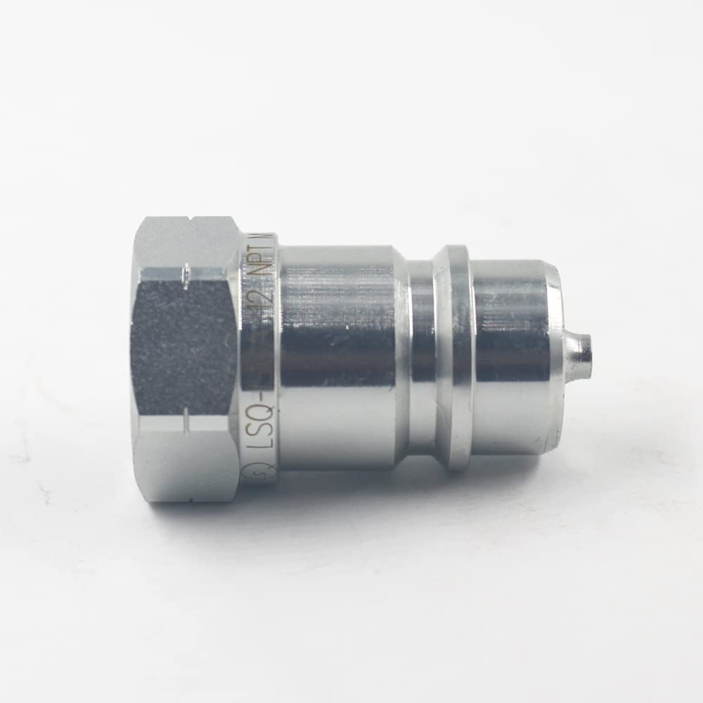 2 Sets 1/2'' NPT Ag Poppet Valve Tractor Hydraulic Quick Connect Coupling Quick Coupler ISO7241-A/ISO5675 W/Dust Caps Replace 6600 Series