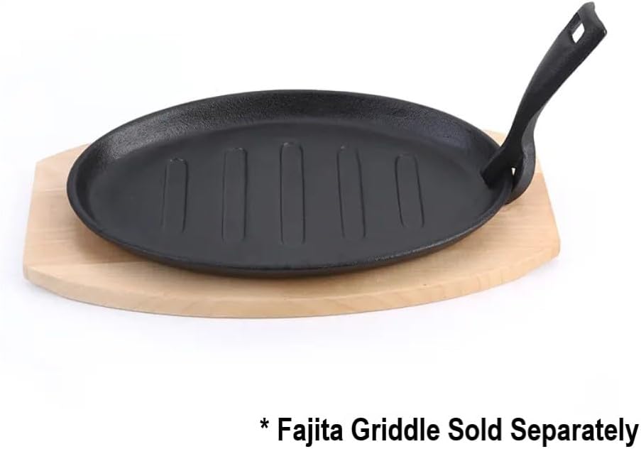12-5/8" x 9" x 3/4" Oval Shape Wooden Fajita Underliner- Fajita Sizzle Griddle Wooden Base Fits 8-7/8" x 5-7/8"