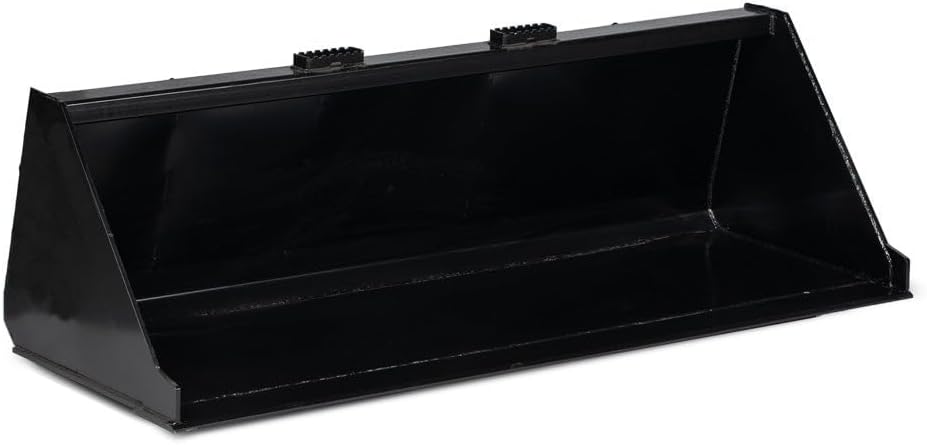 Titan Attachments 72" Skid Steer Dirt Bucket, 3/16" Thick Structural Steel, Universal Quick Tach Material Bucket with