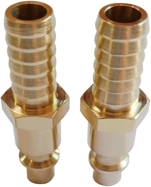 Beduan Solid Brass Air Hose Fittings 3/8" Barb Reducer Quick Connect Air Hose Fittings (Industrial Type D,5Piece)