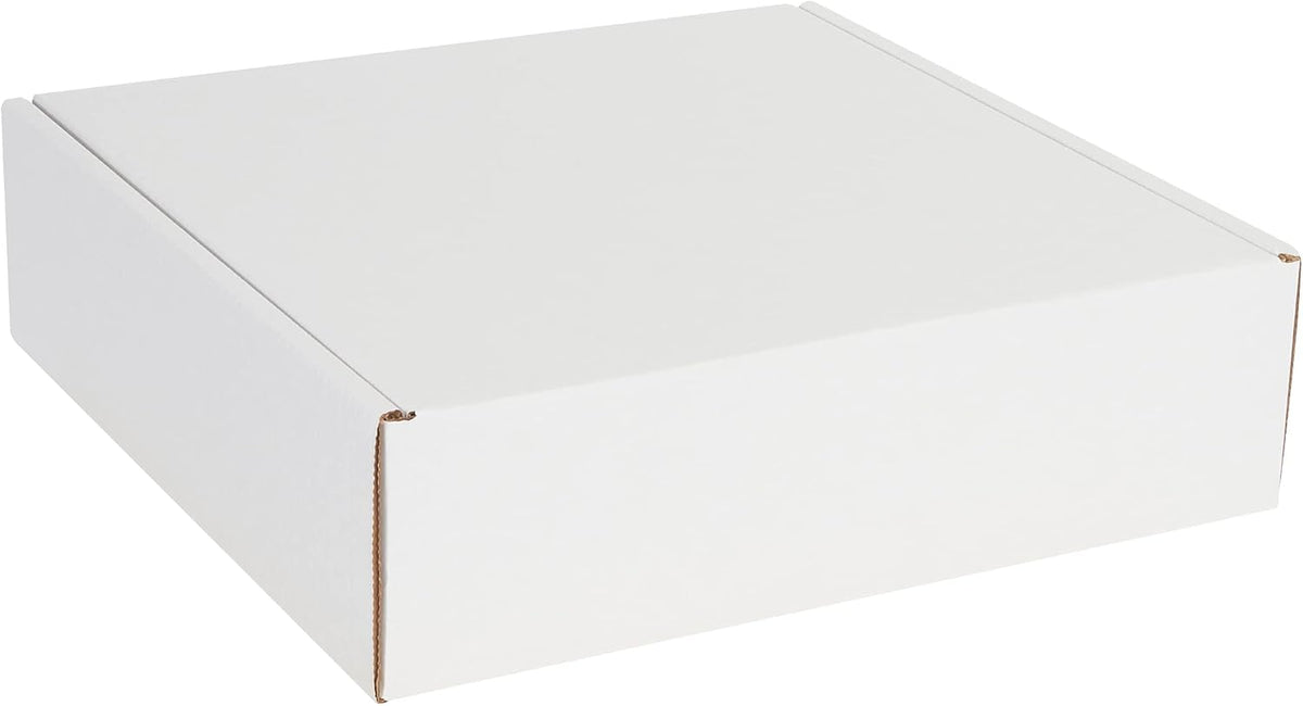 14" Deluxe Shipping Boxes 14"L x 14"W x 4"H, 50-Pack - White Box Mailers for Packaging, Storage, Gifts or Bulk