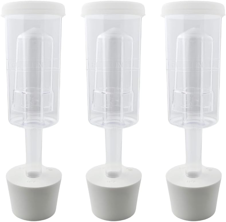 3ct. - 3 Piece Airlock with #7 Stopper - Set of 3 (Cylinder Airlock)
