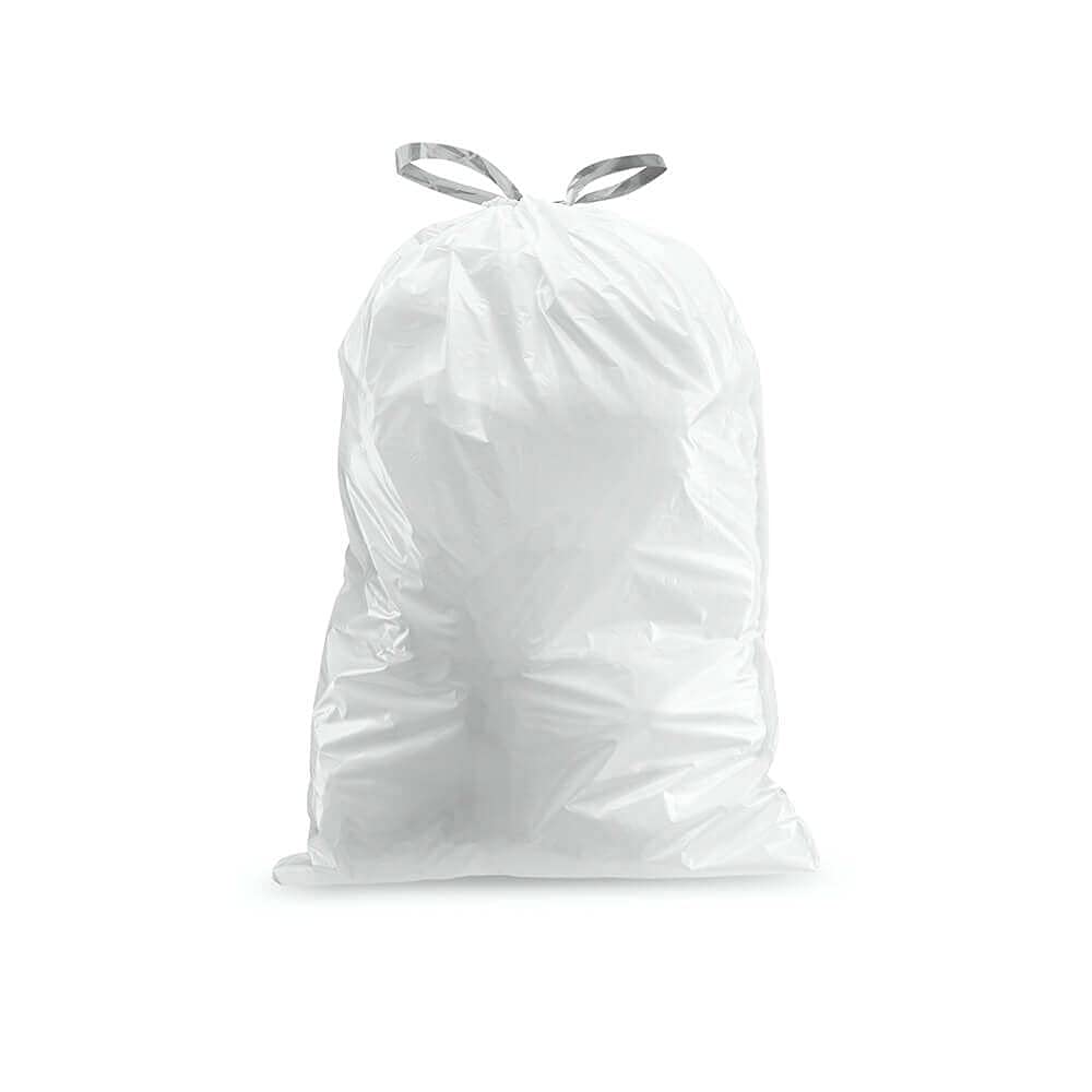White Drawstring Lavender and Soft Vanilla Scented Garbage Can Liners │ Compatible with Code Q (200 Count) │ 13-17