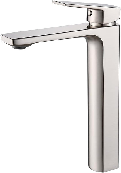 Vessel Sink Facuet Brushed Nickel Single Handle Tall Bathroom Sink Faucet Vanity Bathroom Faucet, Rv Lavatory Vanity