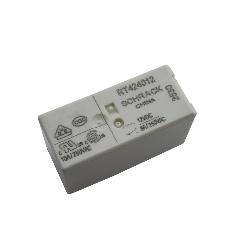 2Pcs RT424012 DPDT Relay 12VDC 8A, White