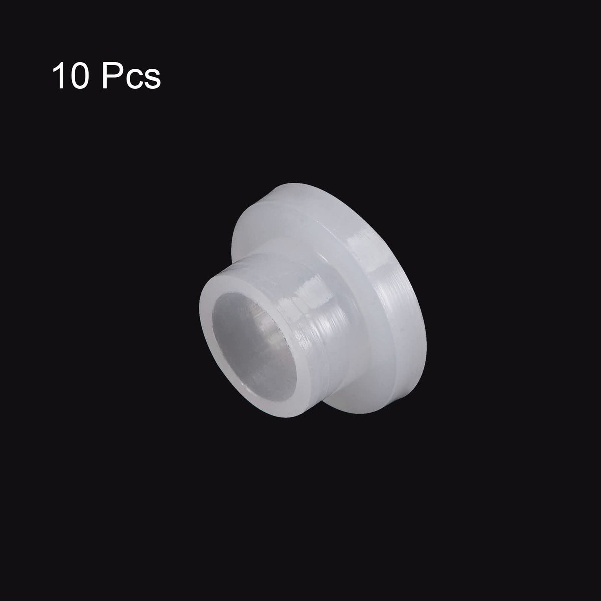 HARFINGTON 10pcs Flanged Sleeve Bearings 6.1mm Bore 8.1mm OD 6mm Length Nylon Bushings for Shaft, White