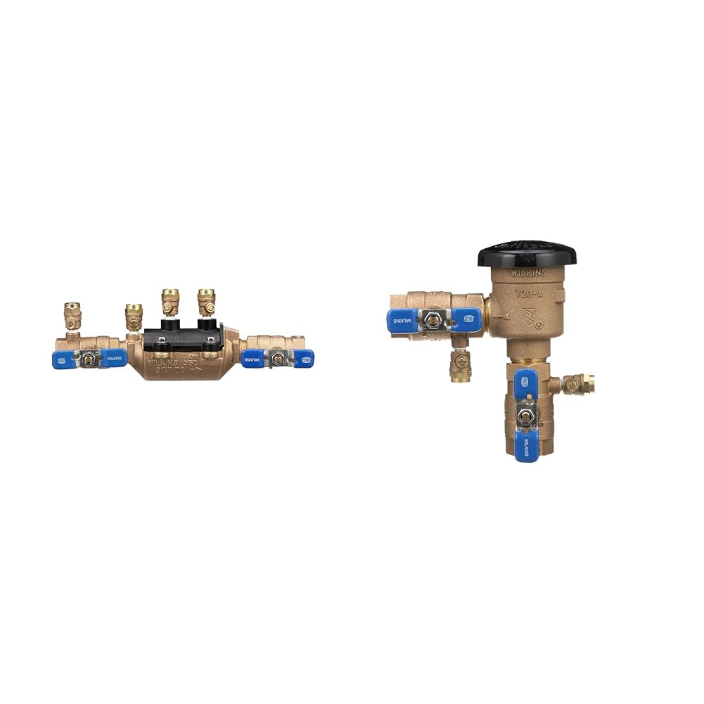 Zurn Wilkins 34-350 3/4" 350 Double Check & 1-720A 1" 720A Pressure Vacuum Breaker Assemblies Backflow Preventer Bundle