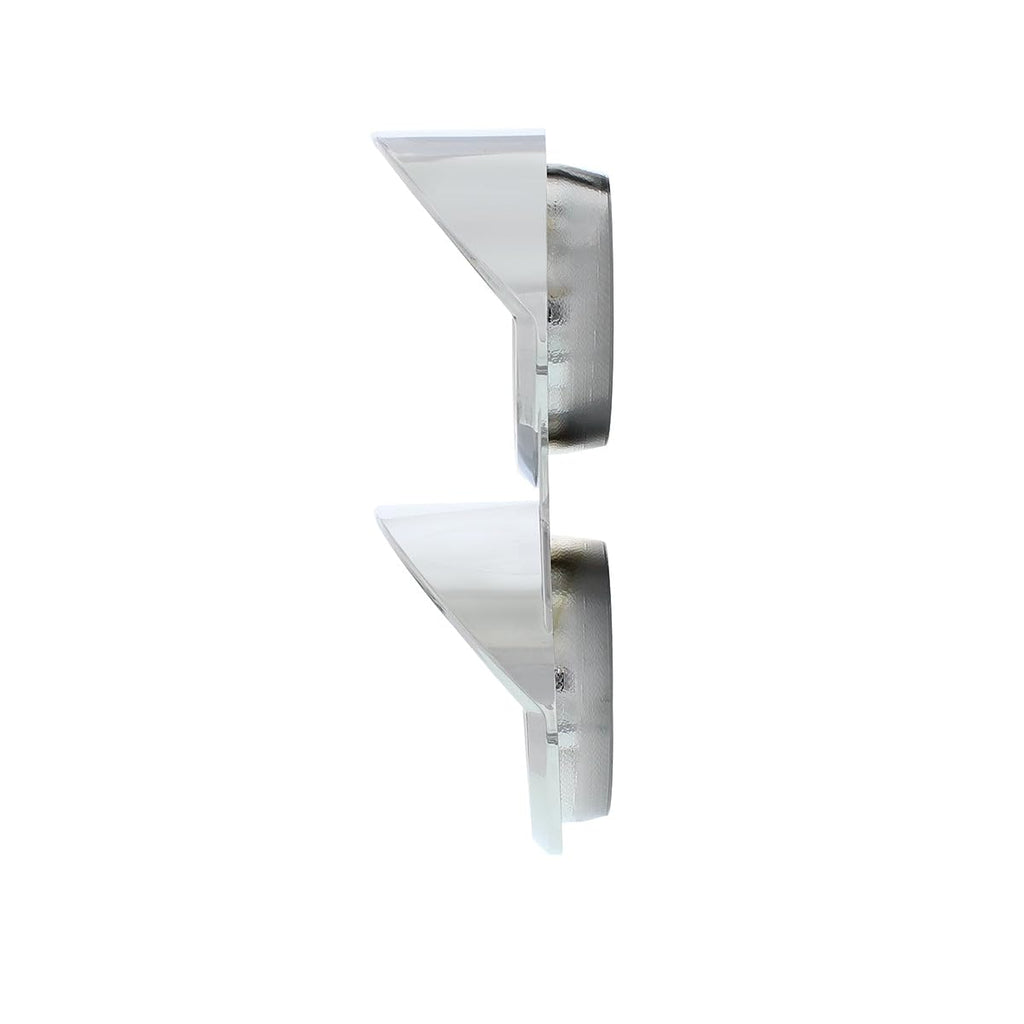Small 2-Gauge Bezel with Visor Compatible with Mack Trucks, Chrome Plastic