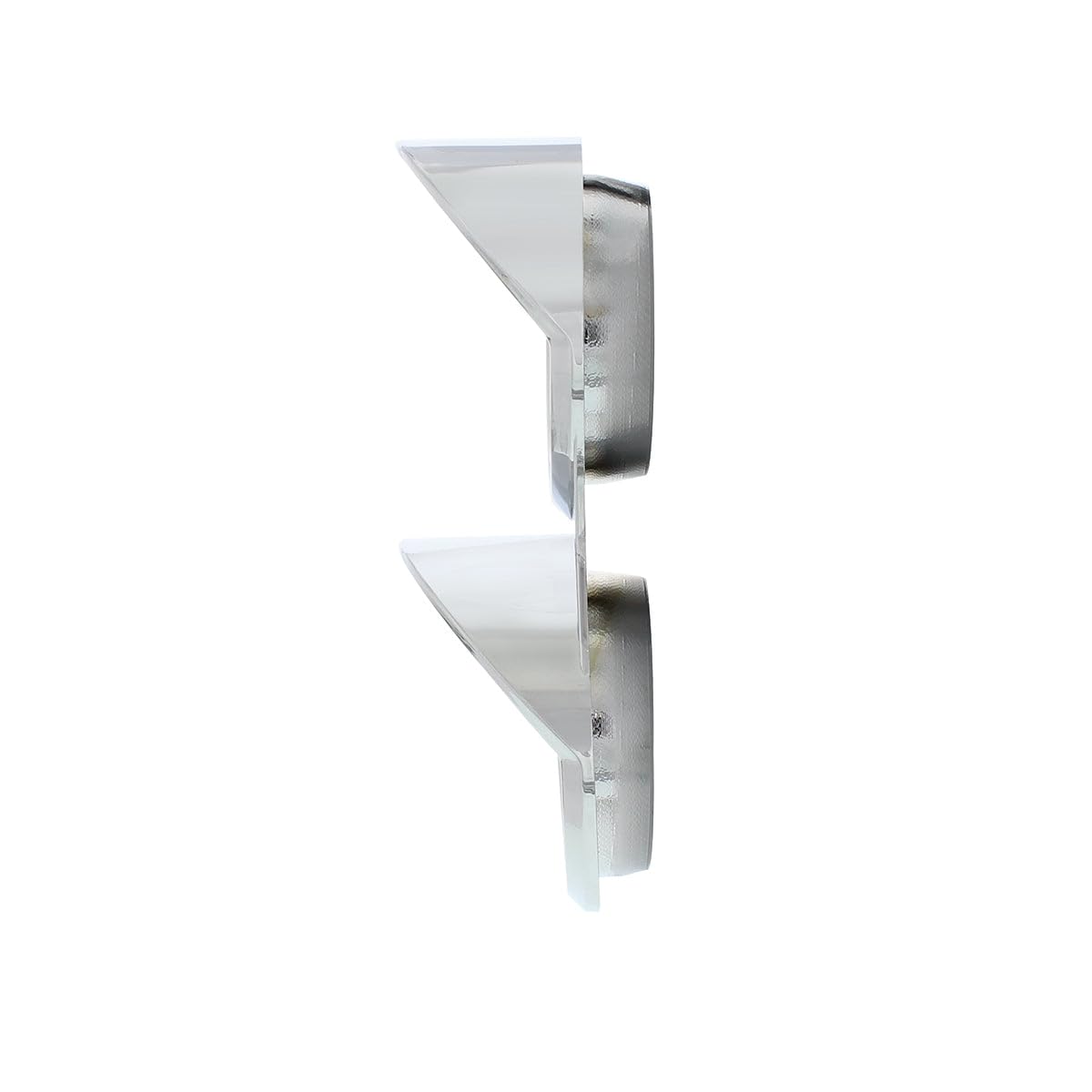 Small 2-Gauge Bezel with Visor Compatible with Mack Trucks, Chrome Plastic