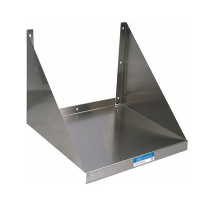 BK Resources NSF Microwave Shelf, 24"x18", Wall Mount, 18 Ga. T-304 Stainless Steel Heavy Duty Commercial Kitchen Shelf, Mounting Back Lip and Angle Supports