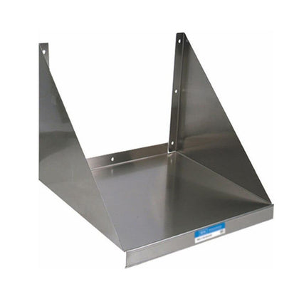 BK Resources NSF Microwave Shelf, 24"x18", Wall Mount, 18 Ga. T-304 Stainless Steel Heavy Duty Commercial Kitchen Shelf, Mounting Back Lip and Angle Supports