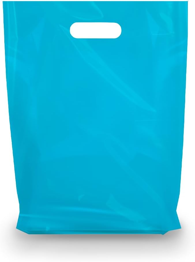 Retail Plastic Merchandise Bags, Die Cut Handles, Strong, Tear Resistent, different Sizes and Colors. Perfect for