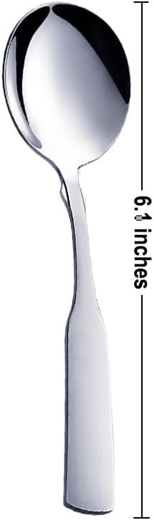 Stainless Steel Round Soup Spoon Set of 6