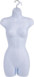 Female Mannequin Torso - Fits Women’s Sizes 5-10 - Molded, Shatterproof & White