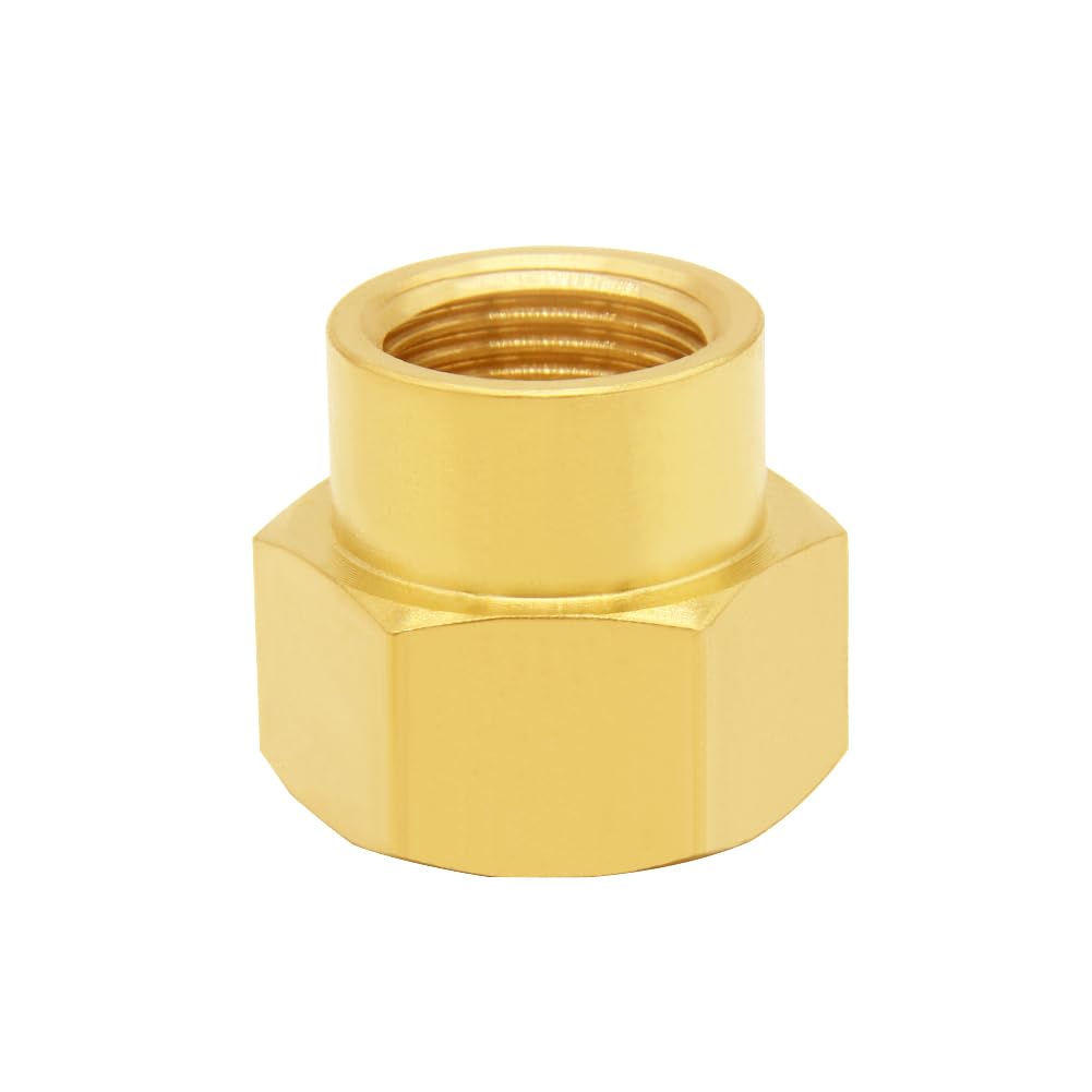 Uenede Brass 3/4" NPT Female to 1" NPT Female Reducer Adapter, 2PCS